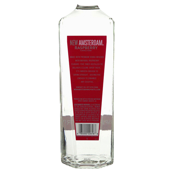 slide 2 of 5, New Amsterdam Vodka Raspberry, 1LT, 1 liter