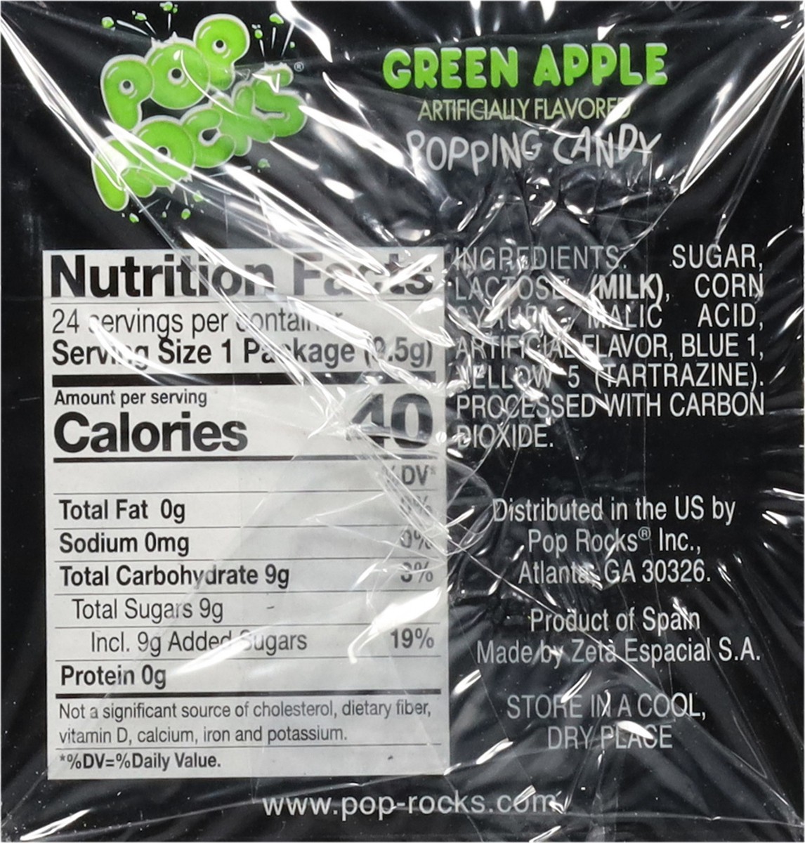 slide 5 of 13, Pop Rocks Green Apple Popping Candy 24 ea, 24 ct