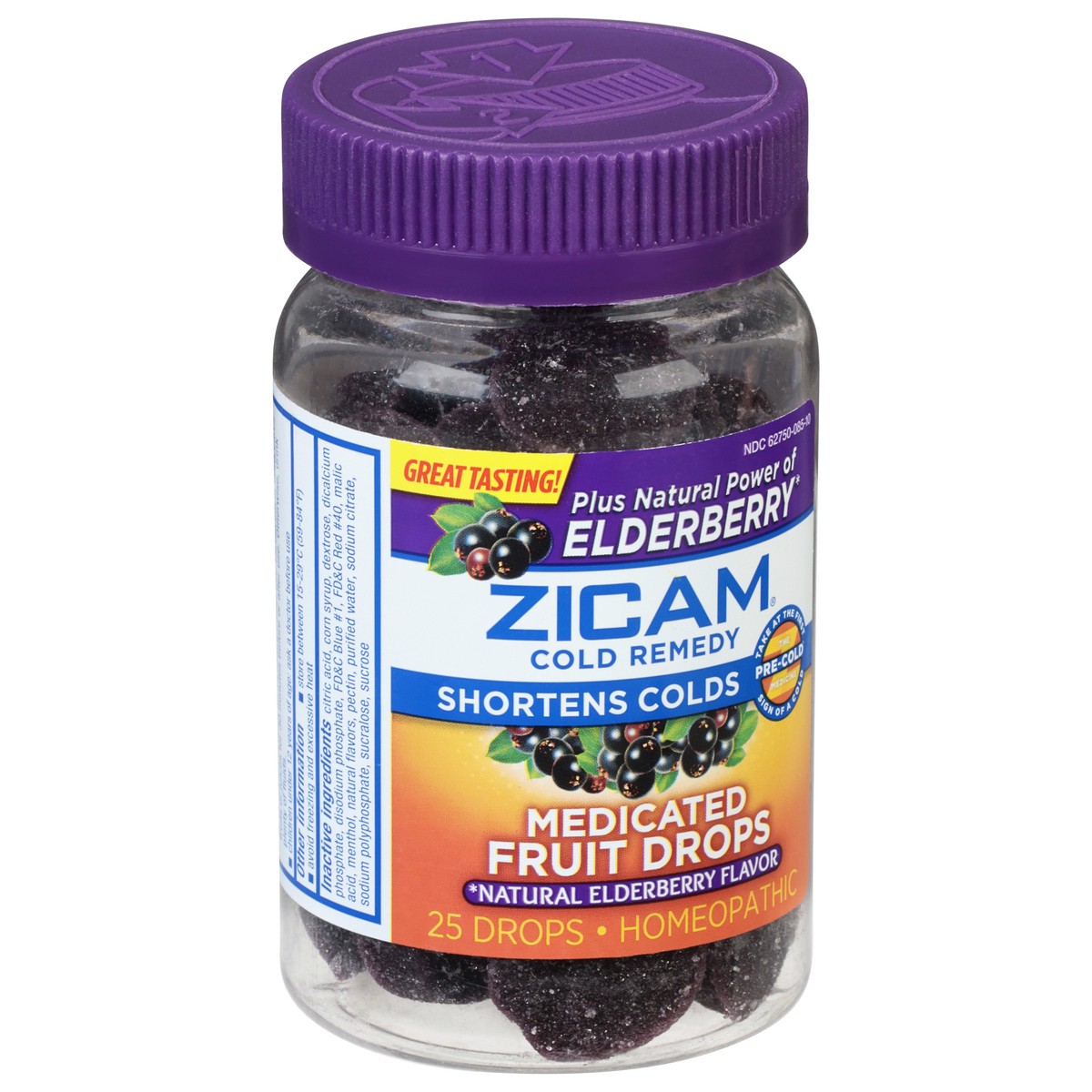 slide 4 of 9, Zicam Medicated Fruit Drops Natural Elderberry Flavor Cold Remedy 25 Drops, 25 ct