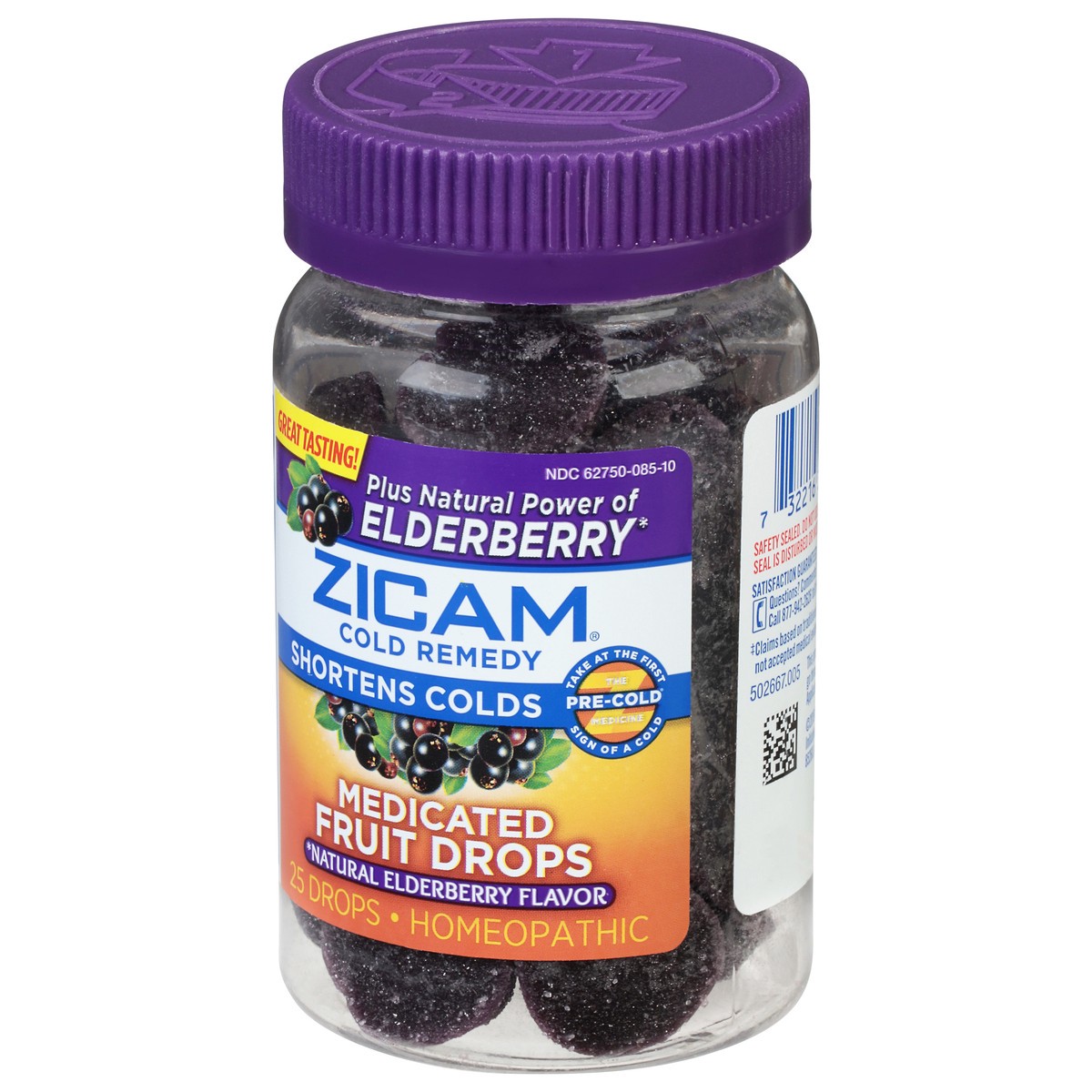 slide 5 of 9, Zicam Medicated Fruit Drops Natural Elderberry Flavor Cold Remedy 25 Drops, 25 ct