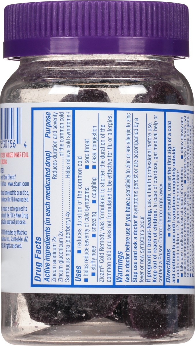 slide 7 of 9, Zicam Medicated Fruit Drops Natural Elderberry Flavor Cold Remedy 25 Drops, 25 ct