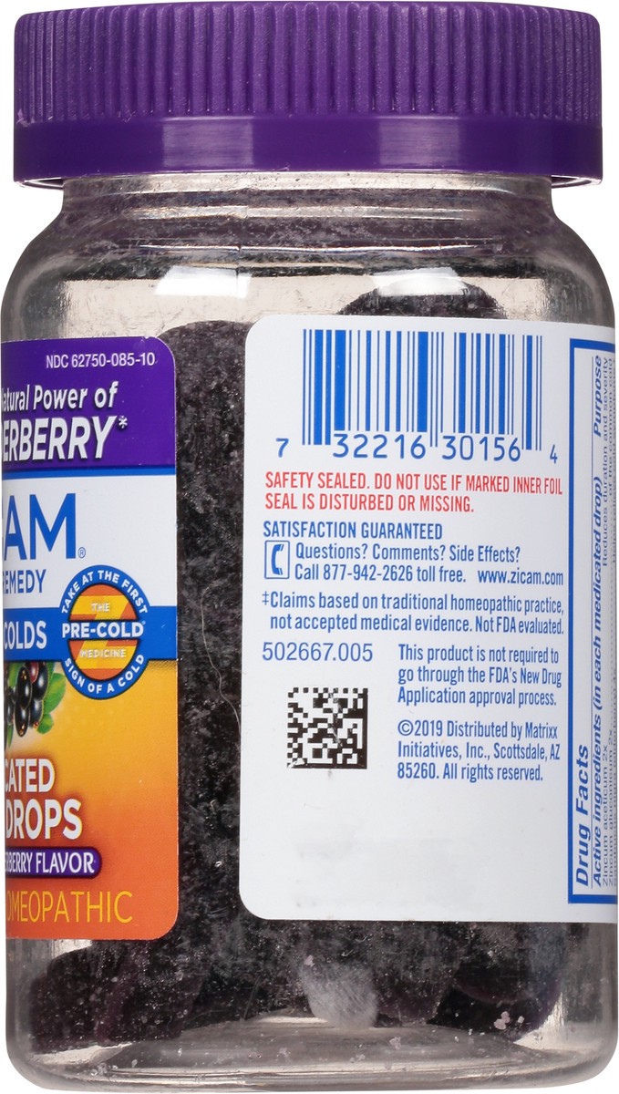 slide 8 of 9, Zicam Medicated Fruit Drops Natural Elderberry Flavor Cold Remedy 25 Drops, 25 ct