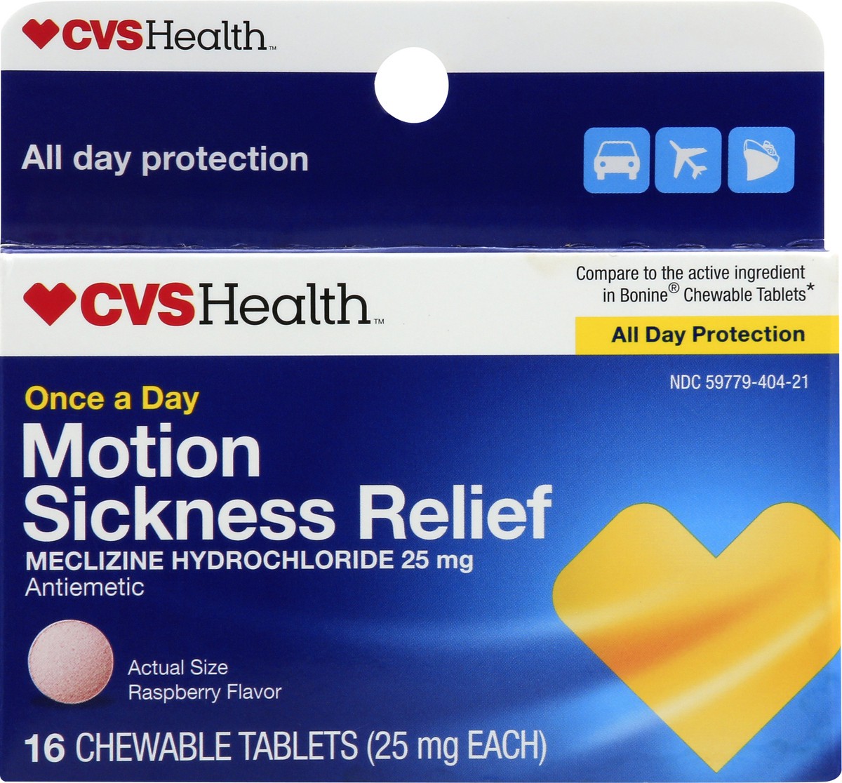 slide 1 of 11, CVS Health Motion Sickness Relief Chewable Tablets, Raspberry, 16 Ct, 16 ct