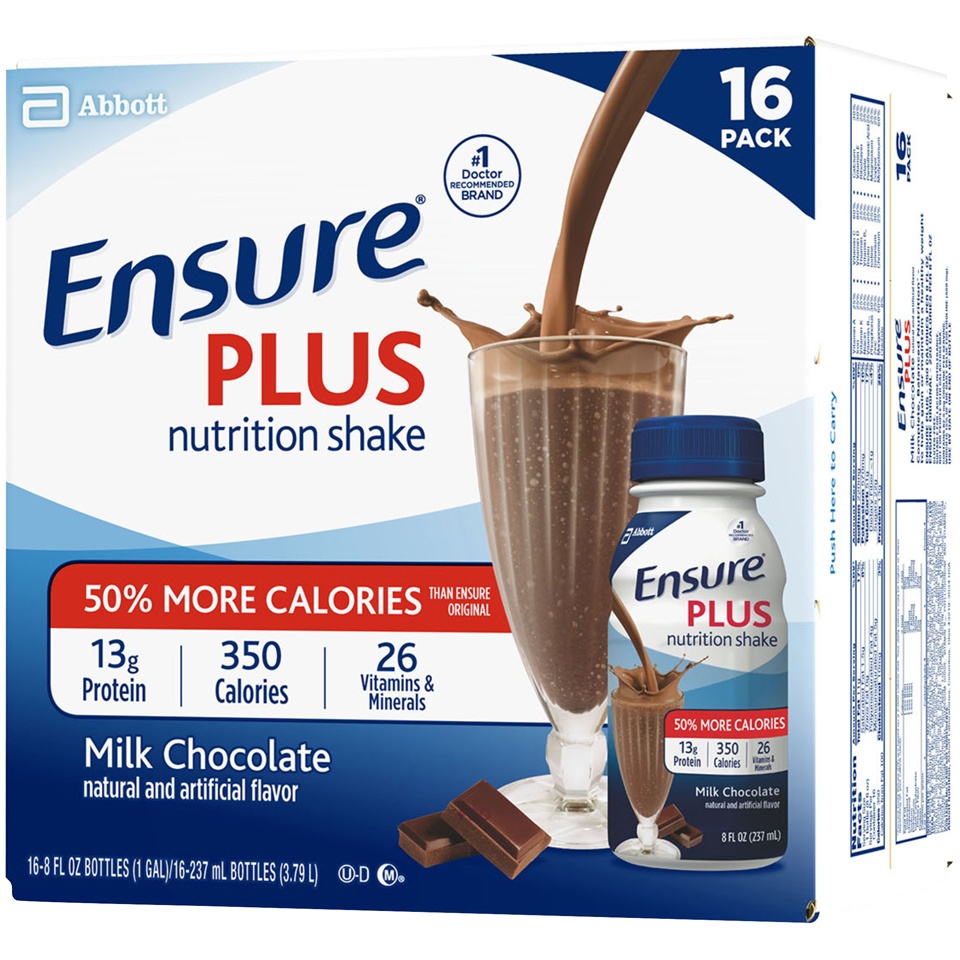 Ensure Plus Milk Chocolate Nutrition Shake 16 ct; 8 fl oz Shipt