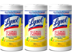 Lysol Disinfectant Wipes, Multi-Surface Antibacterial Cleaning Wipes, For Disinfecting and Cleaning, Lemon and Lime Blossom, 240 Count (Pack of 3)