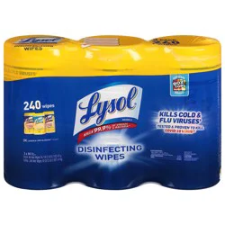 Lysol Lemon & Lime Blossom Scent Disinfecting Wipes 3 - 80 ea Canisters