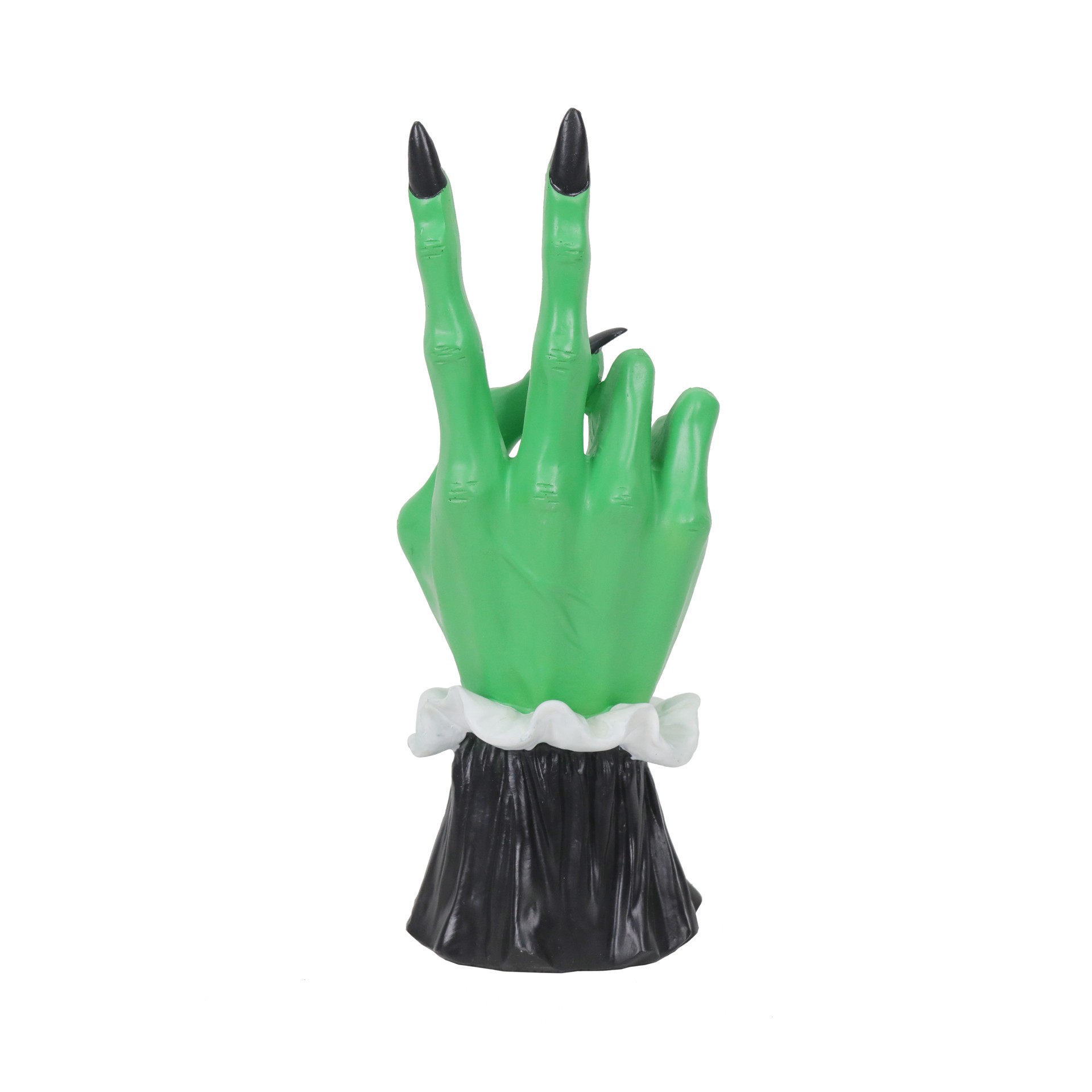 slide 2 of 2, 9" Green Peace Sign Witch Hand Tabletop Decor By Ashland, 9 in