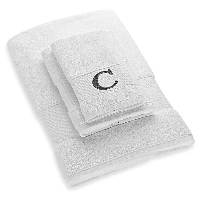 slide 1 of 1, Avanti Silver Block Letter Monogram Letter C'' Turkish Cotton Cuff Bath Towel - White'', 1 ct