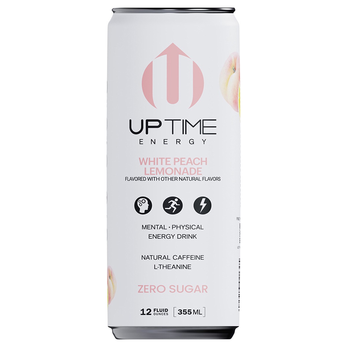 slide 1 of 9, UPTIME Zero Sugar White Peach Lemonade Energy Drink - 12 oz, 12 oz