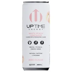 UPTIME Energy White Peach Lemonade Sugar Free Energy Drink