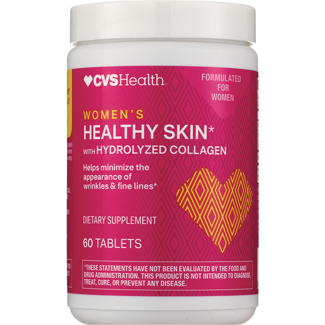 slide 1 of 1, CVS Gold Emblem Cvs Health Healthy Skin* With Hydrolyzed Collagen, 60 Count, 3 oz