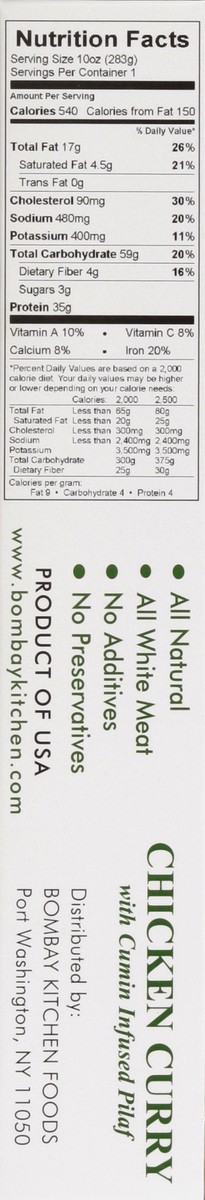 slide 4 of 5, Bombay Kitchen Chicken Curry 10 oz, 10 oz