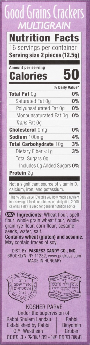 slide 6 of 13, Paskesz Golden Harvest Multigrain Original Good Grain Crackers 8 ea, 8 ct