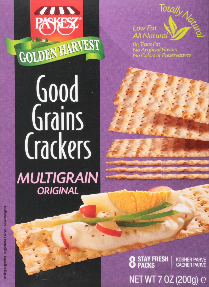 slide 11 of 13, Paskesz Golden Harvest Multigrain Original Good Grain Crackers 8 ea, 8 ct