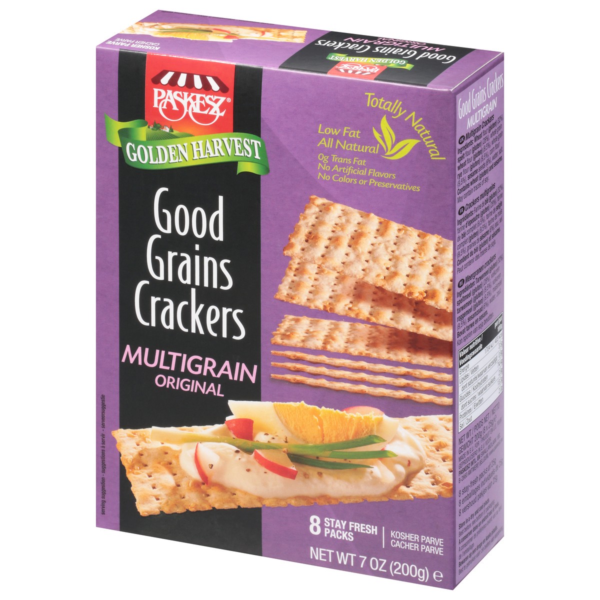 slide 8 of 13, Paskesz Golden Harvest Multigrain Original Good Grain Crackers 8 ea, 8 ct