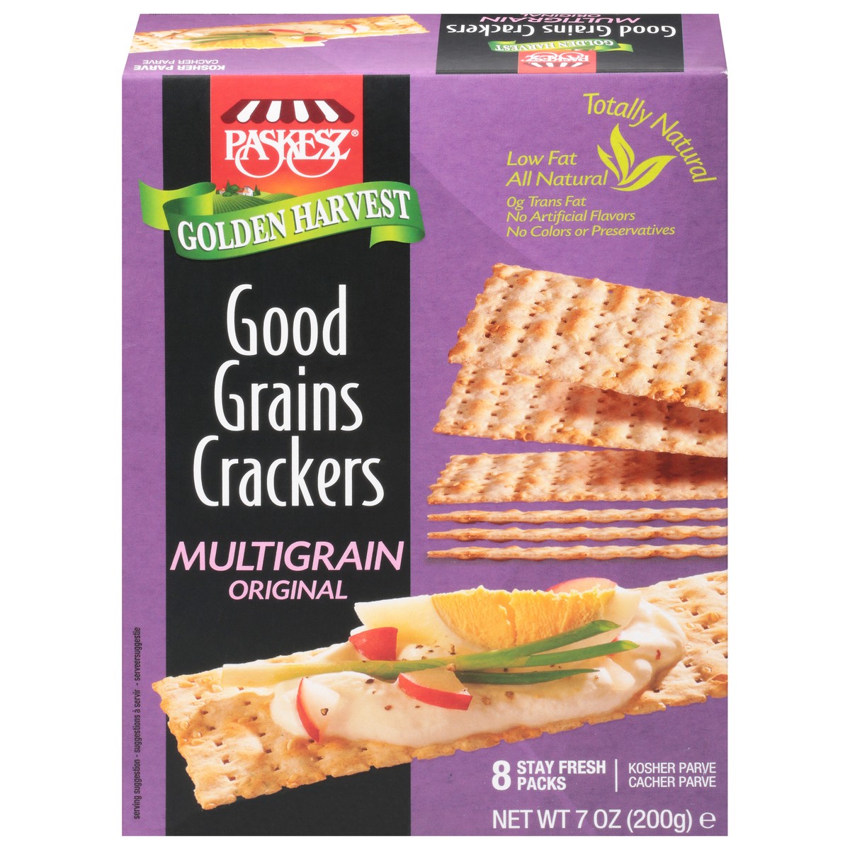 slide 13 of 13, Paskesz Golden Harvest Multigrain Original Good Grain Crackers 8 ea, 8 ct