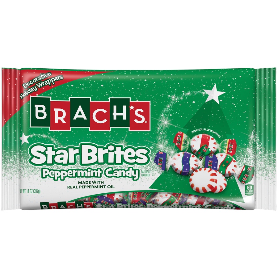 slide 1 of 2, Brach's Peppermint Starbrites Christmas Wraps, 14 oz