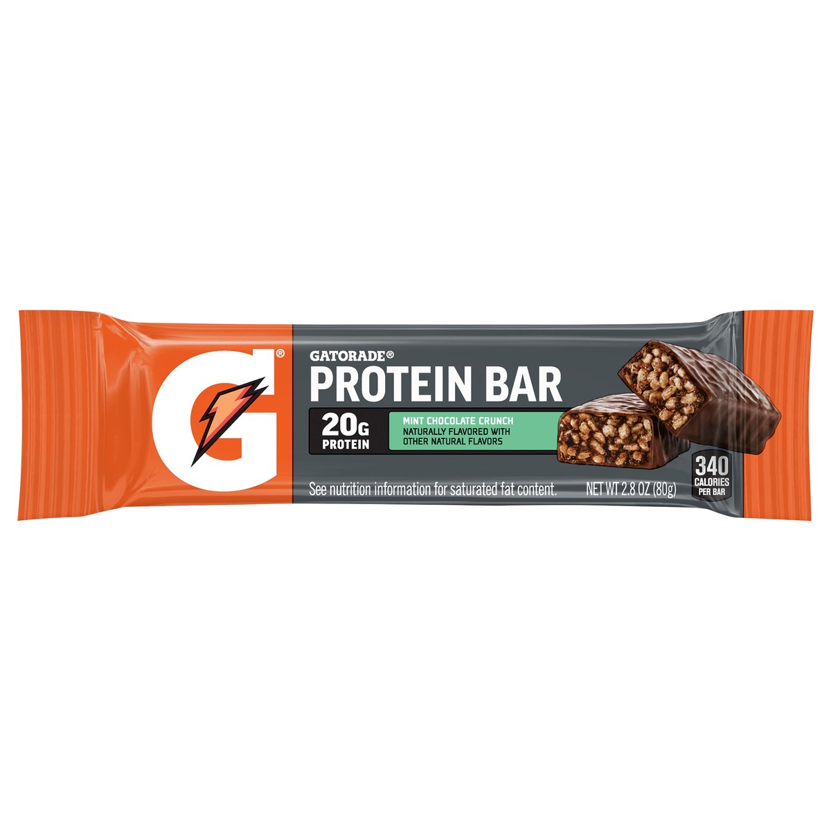 slide 6 of 8, Gatorade Protein Bar Mint Chocolate Crunch 2.8 Oz, 2.8 oz