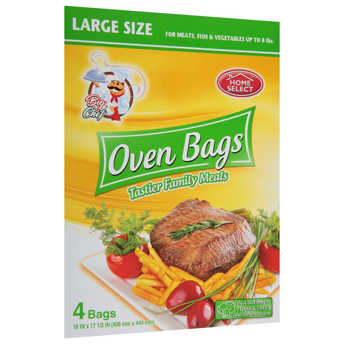 slide 6 of 9, Home Select Large Size Oven Bags Large Size 4 ea, 4 ct