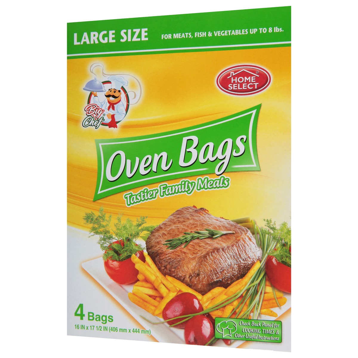 slide 9 of 9, Home Select Large Size Oven Bags Large Size 4 ea, 4 ct