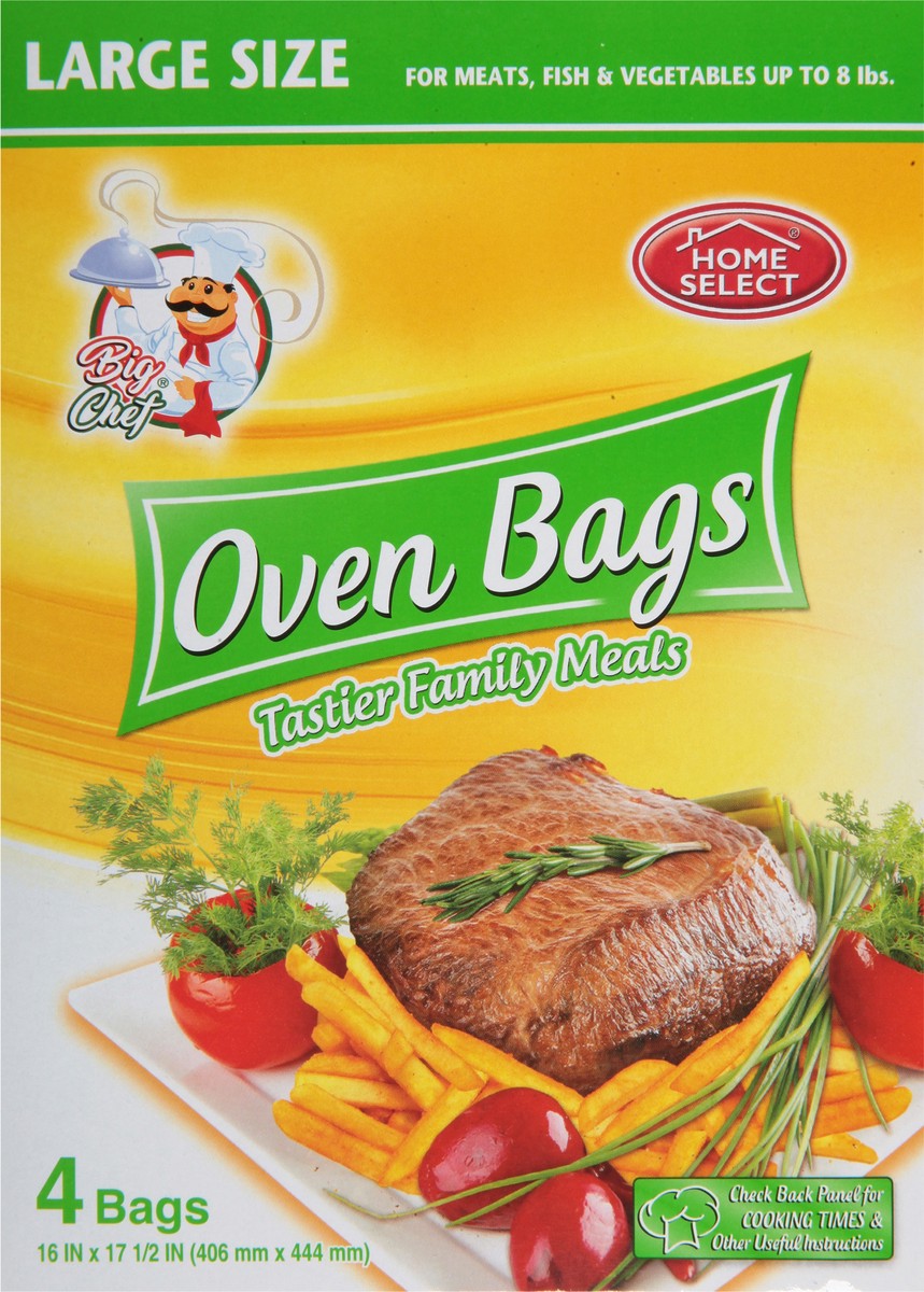slide 7 of 9, Home Select Large Size Oven Bags Large Size 4 ea, 4 ct