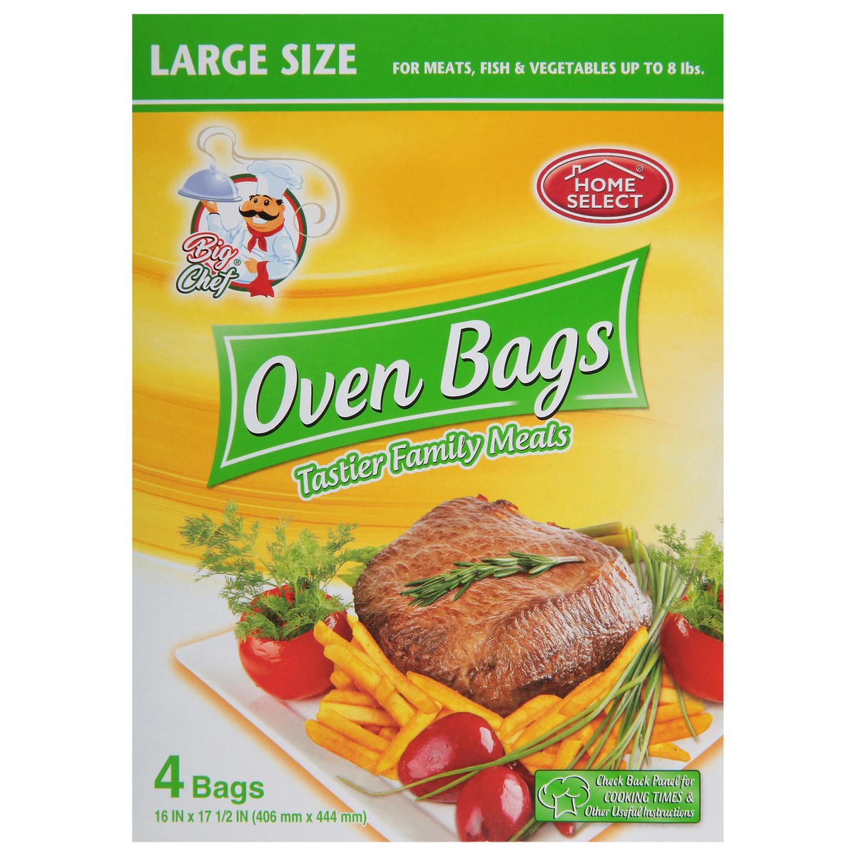 Home Select Large Size Oven Bags Large Size 4 ea 4 ct