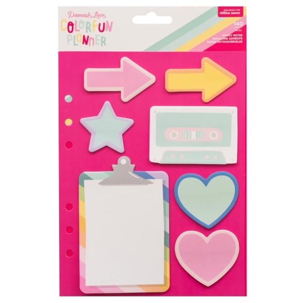 slide 1 of 1, American Crafts Damask Love Colorfun Planner Sticky Notes, Assorted Colors, Pack Of 140 Sticky Notes, 140 ct