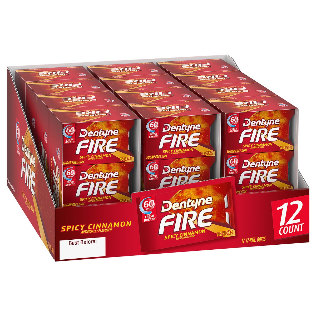 slide 6 of 8, Dentyne Fire Spicy Cinnamon Sugar Free Gum, 16 Piece Pack, 0.8 oz