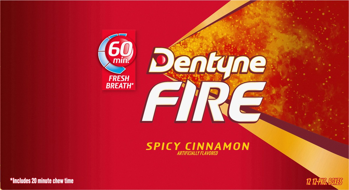 slide 2 of 8, Dentyne Fire Spicy Cinnamon Sugar Free Gum, 16 Piece Pack, 0.8 oz