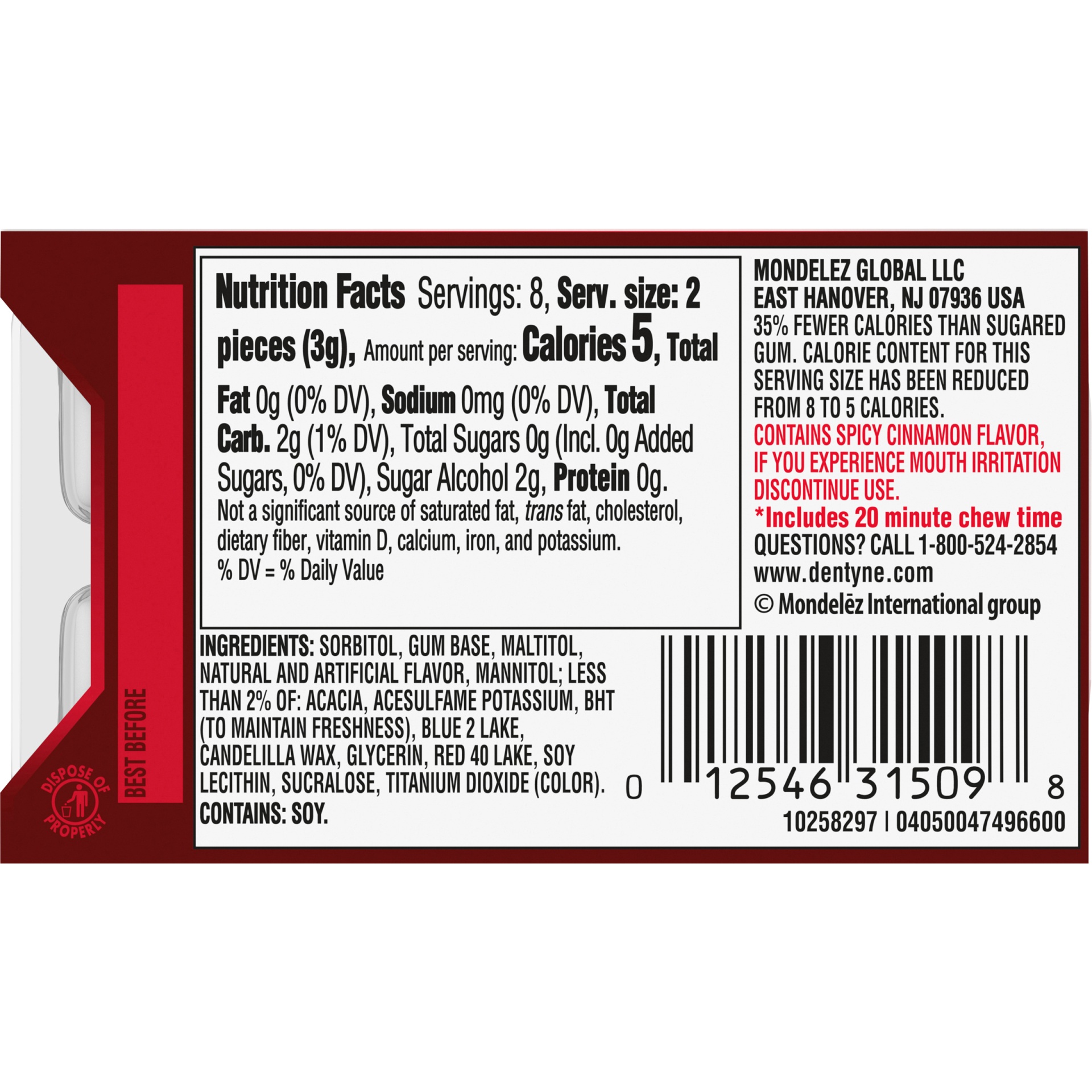 Dentyne Fire Spicy Cinnamon Sugar Free Gum 16 ct Shipt