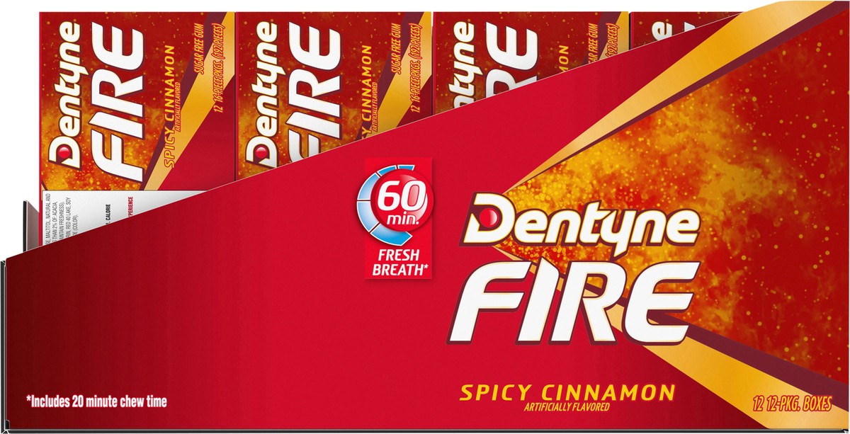 slide 7 of 8, Dentyne Fire Spicy Cinnamon Sugar Free Gum, 16 Piece Pack, 0.8 oz