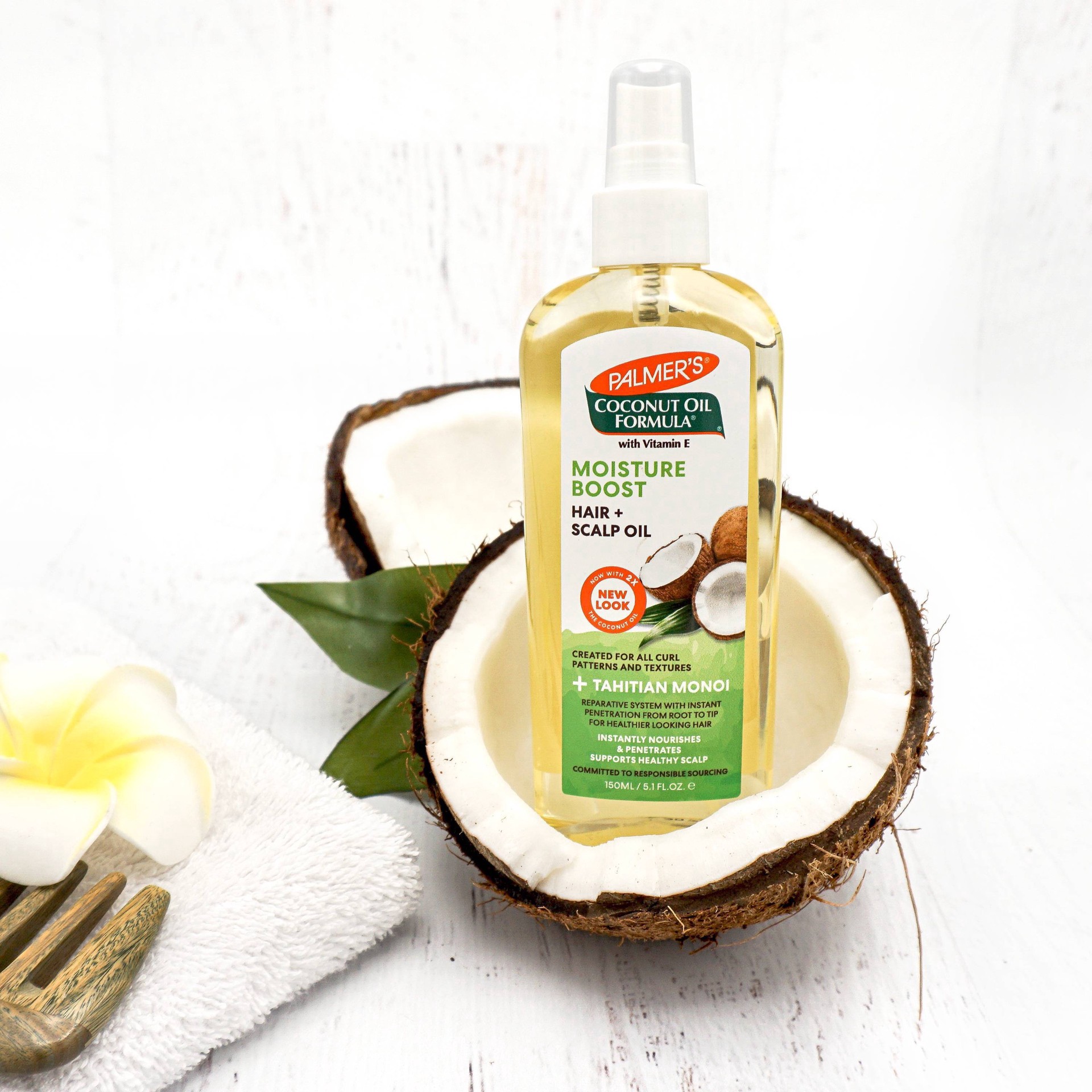 slide 7 of 13, Palmer's Coconut Oil Formula Moisture Boost Hair + Spray Oil - 5.1 fl oz, 5.1 fl oz