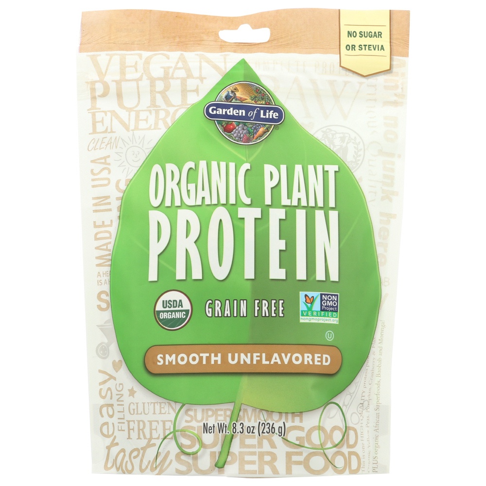 slide 1 of 1, Garden of Life Powder Protein Unflavored Plant Organic, 226 gram