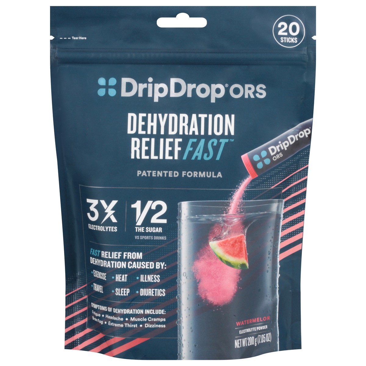 DripDrop ORS Watermelon Electrolyte Powder 20 ea 20 ct | Shipt