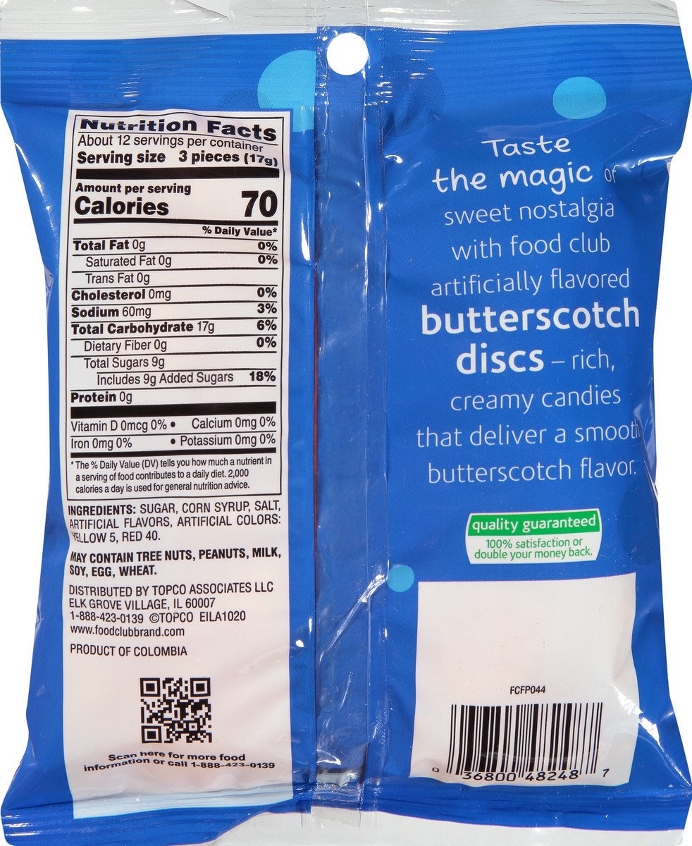 slide 8 of 13, Food Club Butterscotch Discs 7.5 oz, 7.5 oz