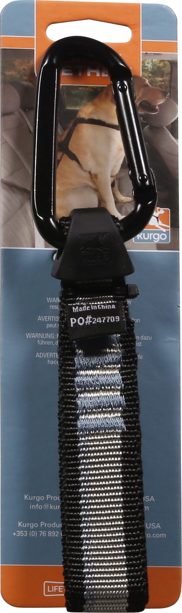 slide 3 of 12, Kurgo Black/ Silver Vehicle Seatbelt Tether 1 ea, 1 ct