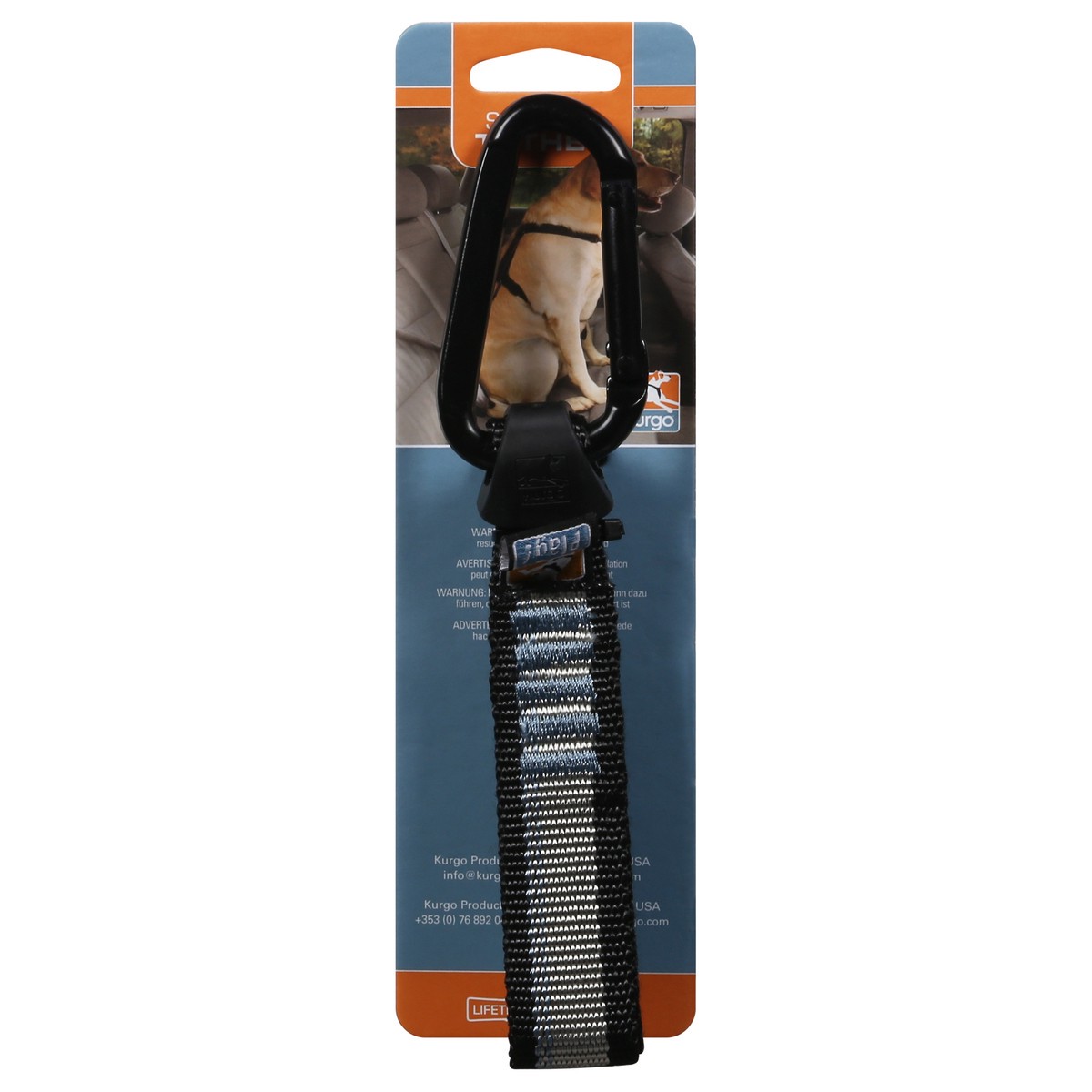 slide 10 of 12, Kurgo Black/ Silver Vehicle Seatbelt Tether 1 ea, 1 ct