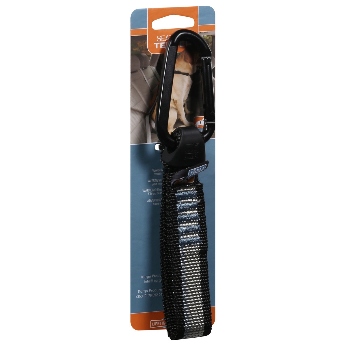 slide 7 of 12, Kurgo Black/ Silver Vehicle Seatbelt Tether 1 ea, 1 ct