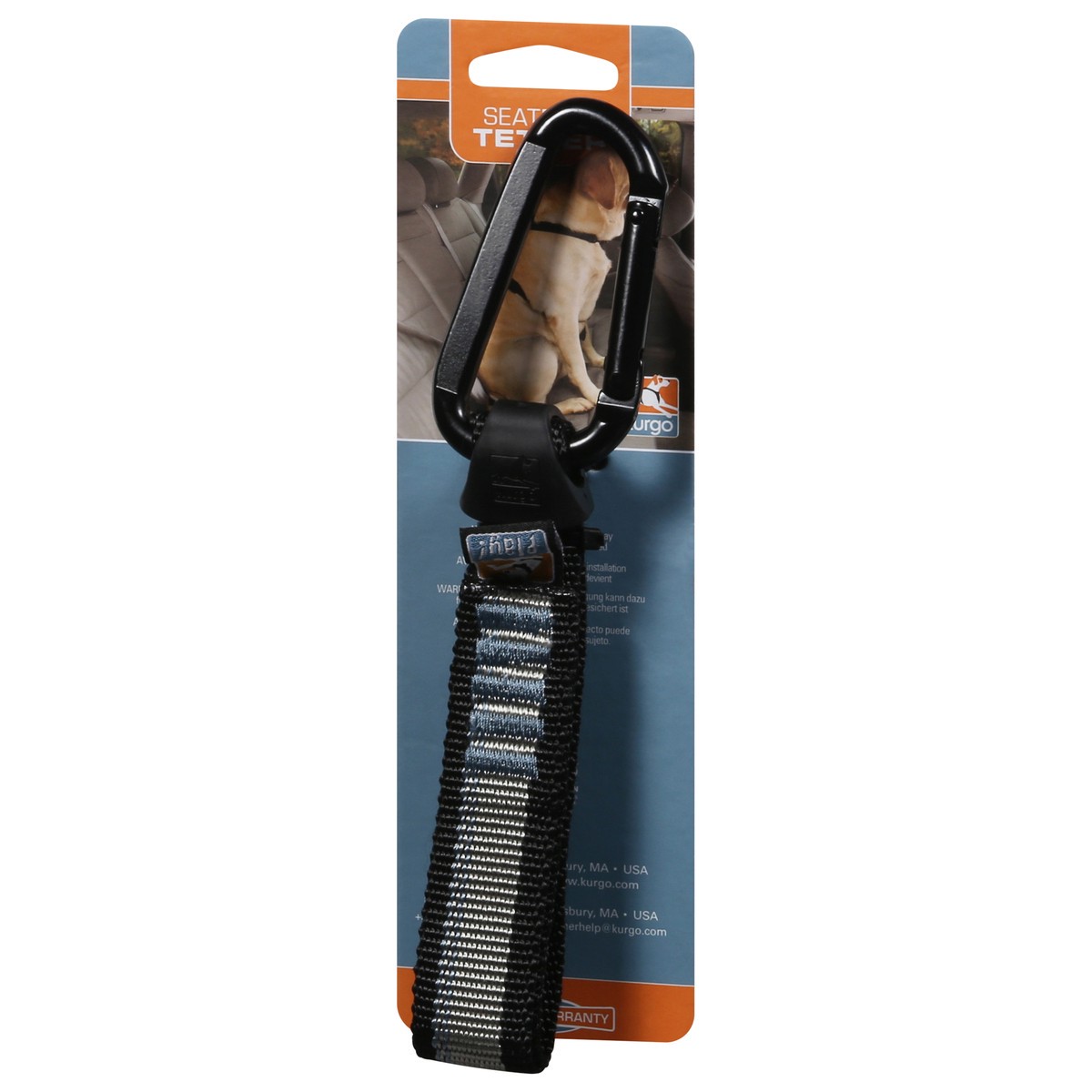 slide 4 of 12, Kurgo Black/ Silver Vehicle Seatbelt Tether 1 ea, 1 ct
