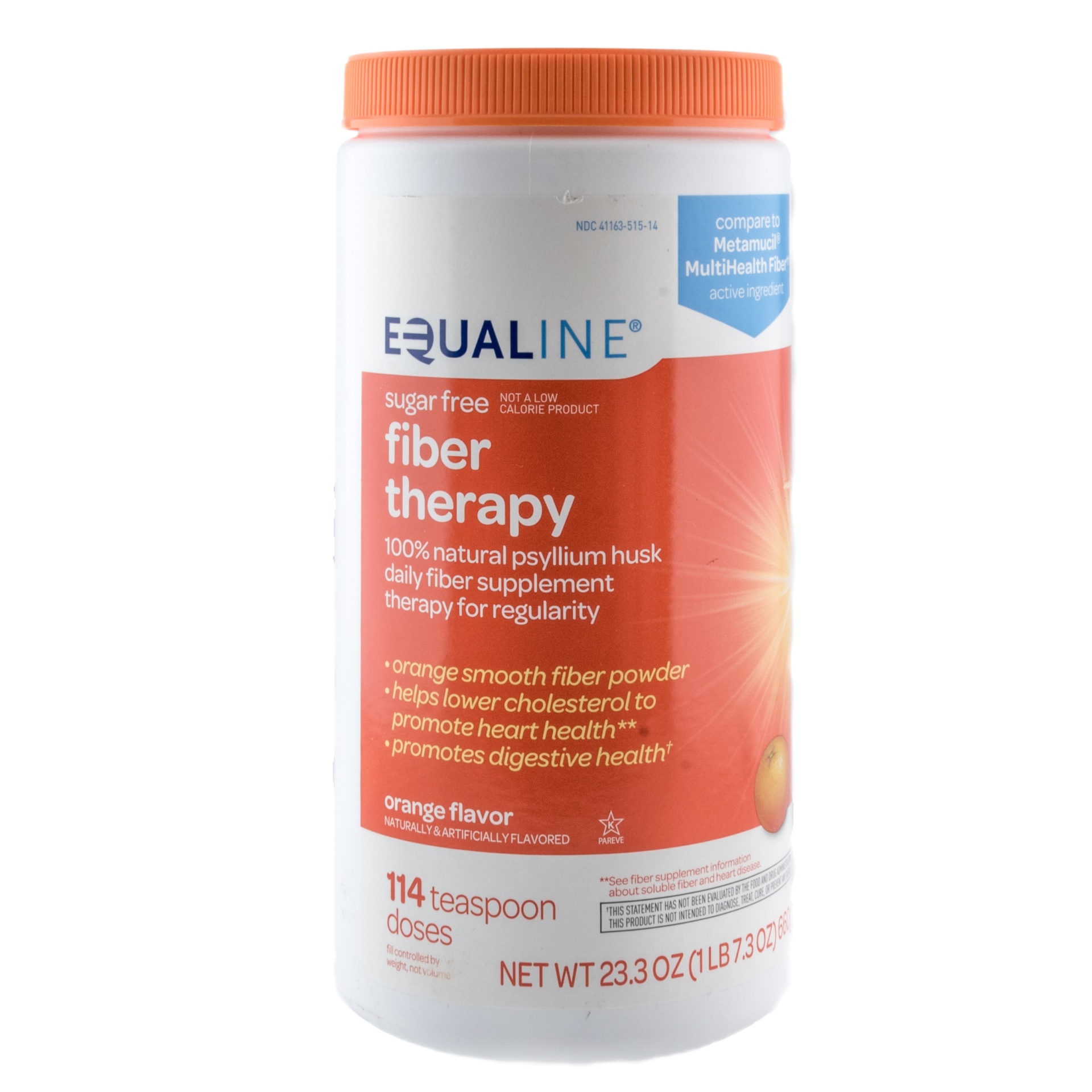 slide 1 of 1, Equaline Fiber Supplement, Smooth Texture, Sugar Free, Orange Flavor, 23.3 oz