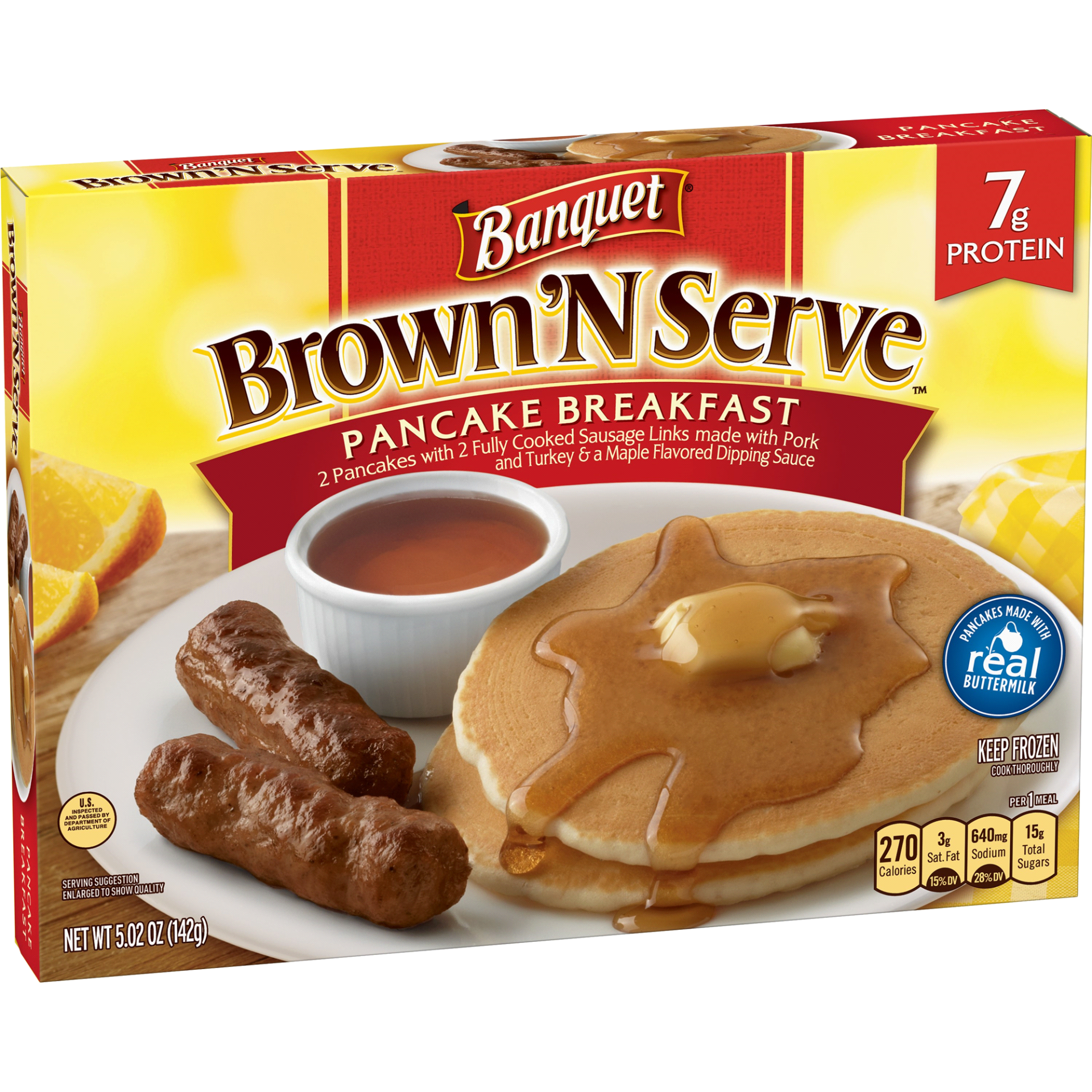 slide 1 of 5, Banquet Brown' N Serve Pancake Breakfast Entree, 5.02 oz
