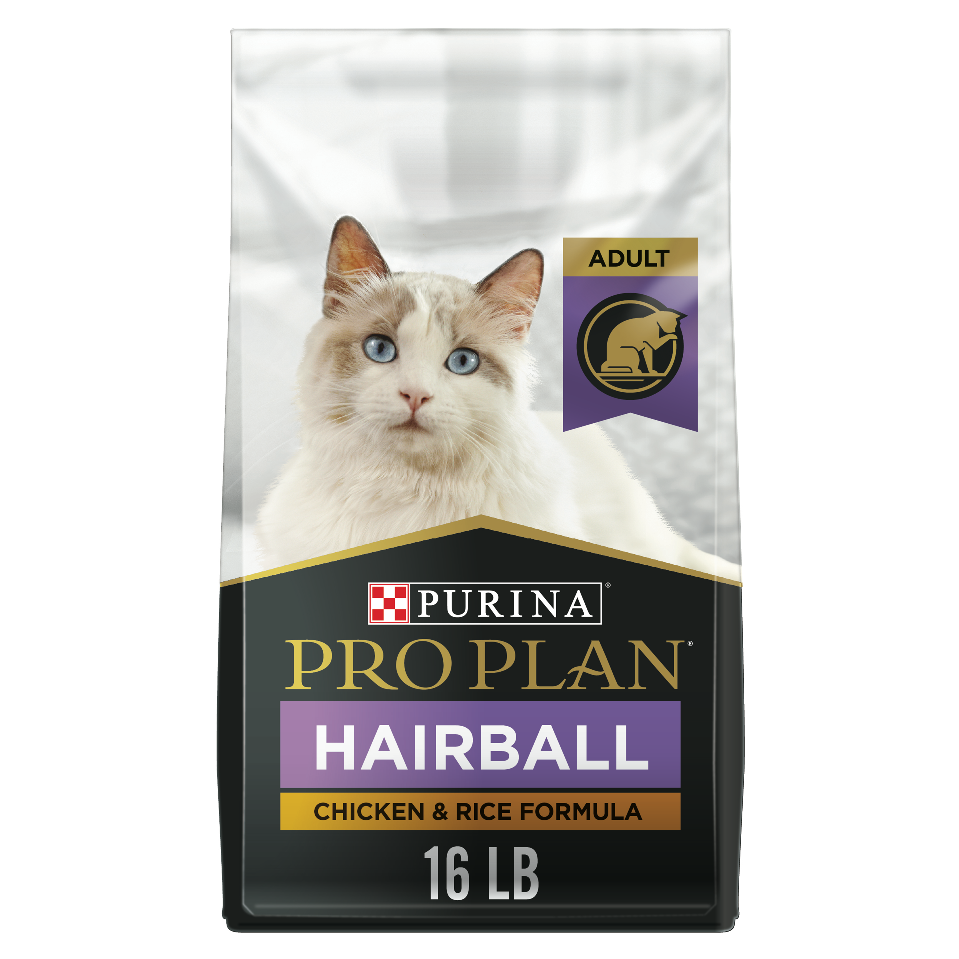 slide 1 of 7, Pro Plan Purina Pro Plan Hairball Control Cat Food, Chicken and Rice Formula, 16 lb