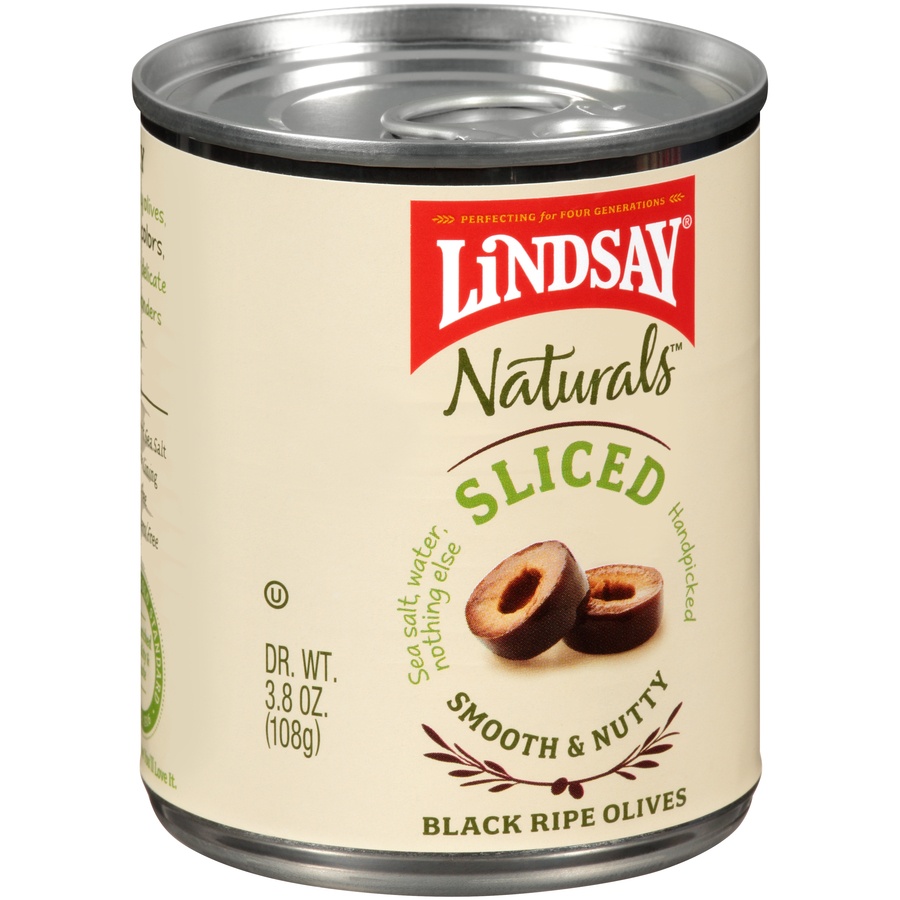 slide 2 of 8, Lindsay Naturals Sliced Califiornia Black Ripe Pitted Olives, 3.8 oz