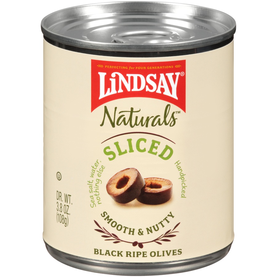 slide 1 of 8, Lindsay Naturals Sliced Califiornia Black Ripe Pitted Olives, 3.8 oz