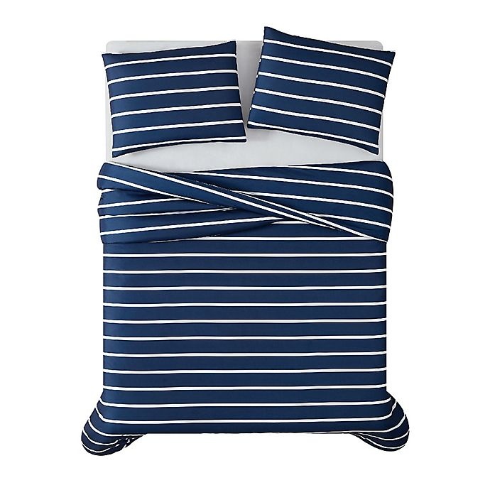 slide 3 of 6, Truly Soft Maddow Stripe Twin XL Duvet Set - Navy, 2 ct