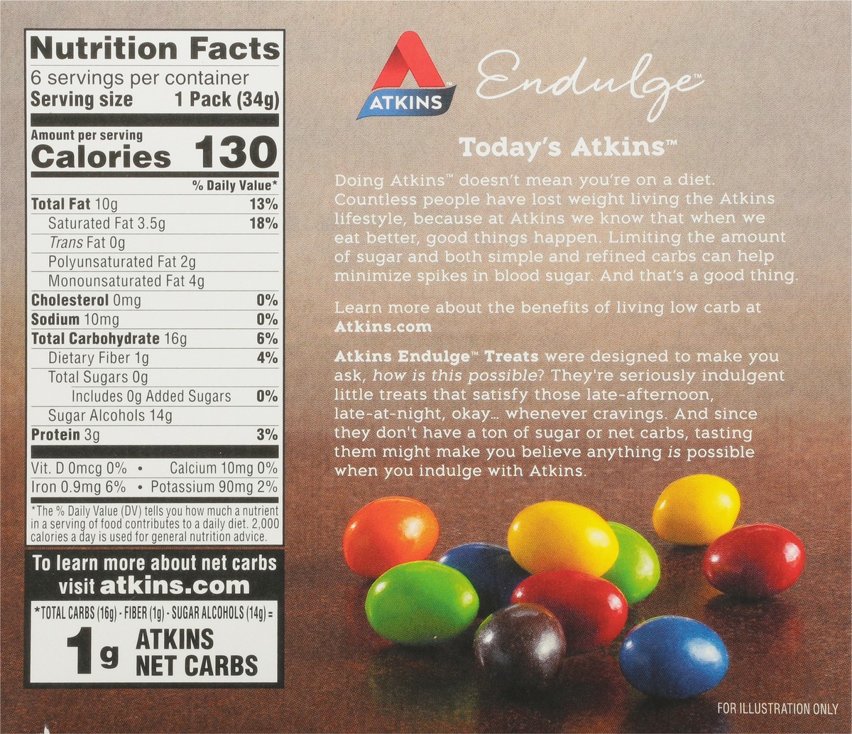 slide 5 of 13, Atkins Chocolate Peanut Candies, 6 ct