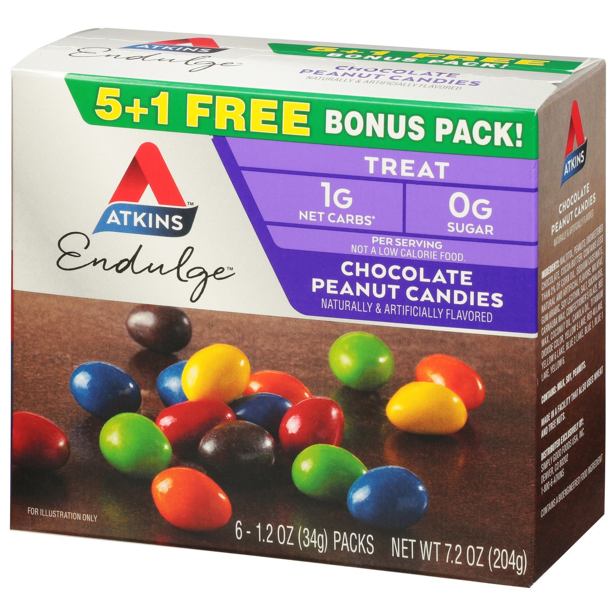 slide 3 of 13, Atkins Chocolate Peanut Candies, 6 ct