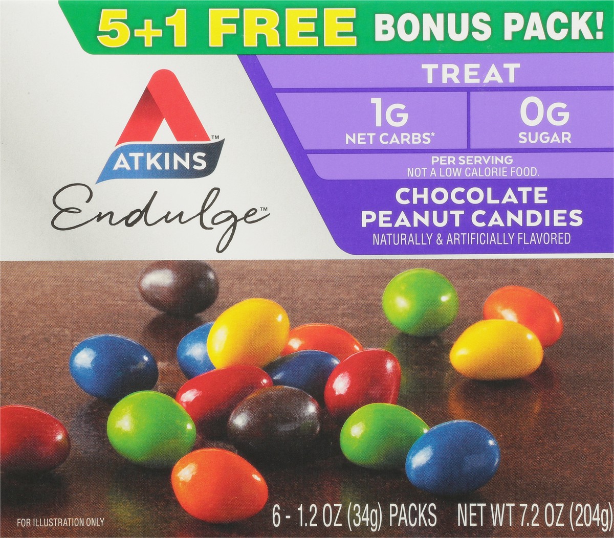 slide 13 of 13, Atkins Chocolate Peanut Candies, 6 ct