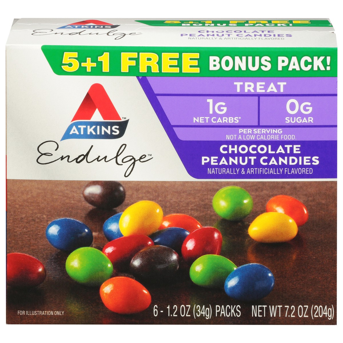 slide 1 of 13, Atkins Chocolate Peanut Candies, 6 ct