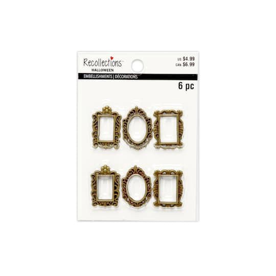 slide 1 of 4, Mini Gold Frame Embellishments By Recollections, 20mm x 25mm